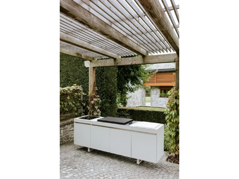 Cucina bianca design Cucina da esterno agher  Fogher in Offerta Outlet 