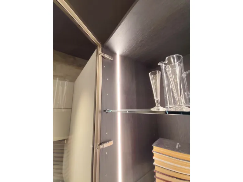Cucina Aran moderna ad angolo rossa in hpl Penelope