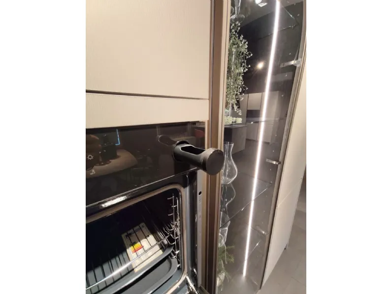 Cucina Aran moderna ad angolo rossa in hpl Penelope