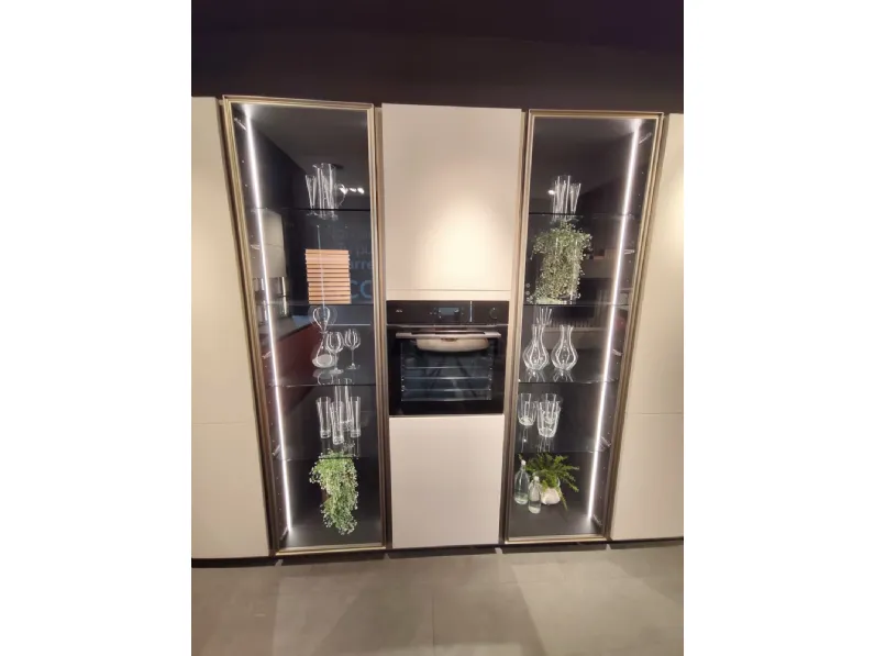 Cucina Aran moderna ad angolo rossa in hpl Penelope