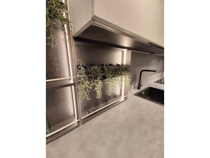 Cucina Aran moderna ad angolo rossa in hpl Penelope