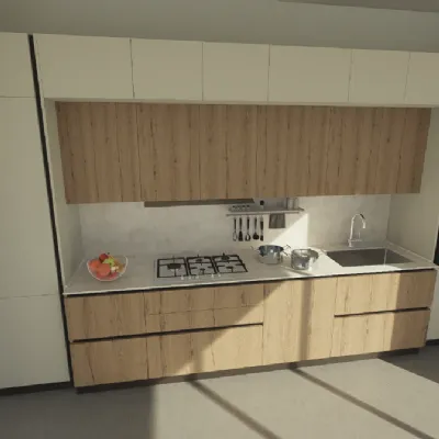 Cucina Arredo3 moderna lineare rovere chiaro in laccata opaco Cucina kali composizione 13