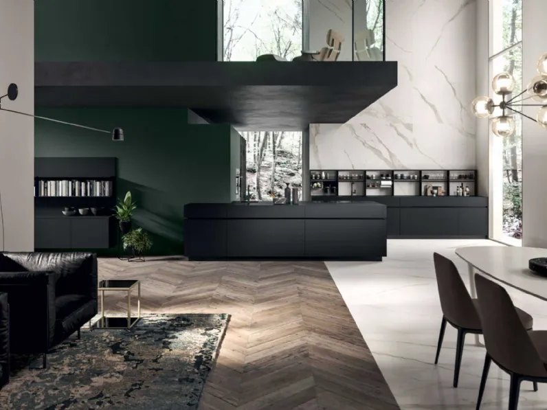 Cucina con isola in laccata opaco altri colori Area 22 a prezzo scontato