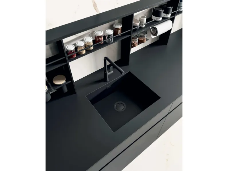 Cucina con isola in laccata opaco altri colori Area 22 a prezzo scontato