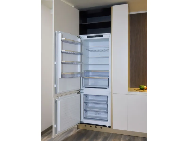 Cucina ad angolo in laccata opaco bianca Eleven 01 outlet a prezzo ribassato