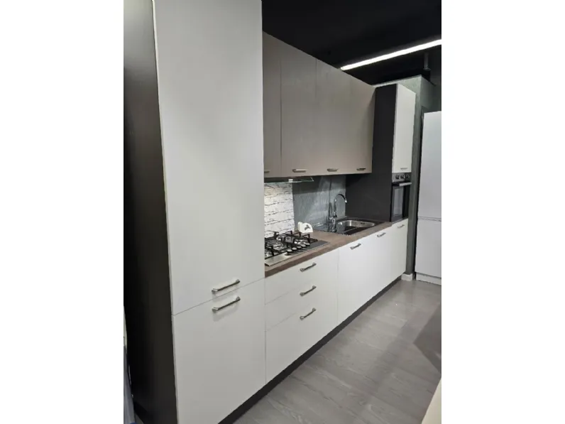 Cucina lineare in laminato materico altri colori Nina a prezzo scontato