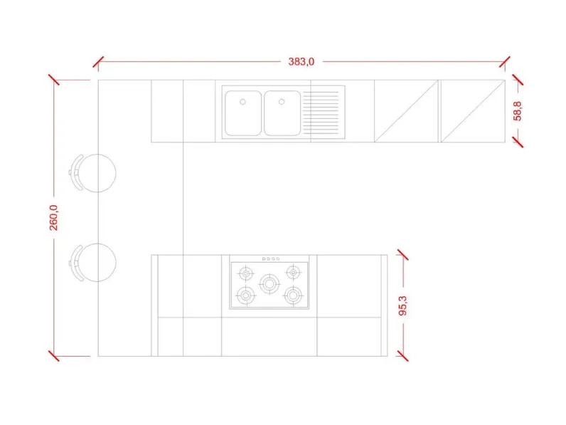 Cucina rovere chiaro moderna con penisola Liberamente Scavolini scontata