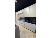 Cucina Stosa design con isola tortora in laminato materico Metropolis