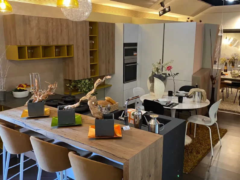 Cucina con penisola moderna bianca Home cucine Genesi a soli 18900€