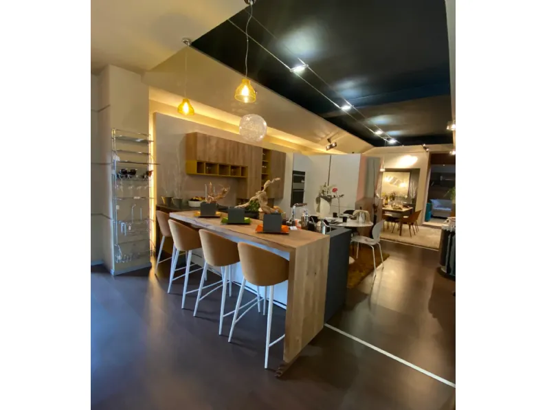 Cucina con penisola moderna bianca Home cucine Genesi a soli 18900€