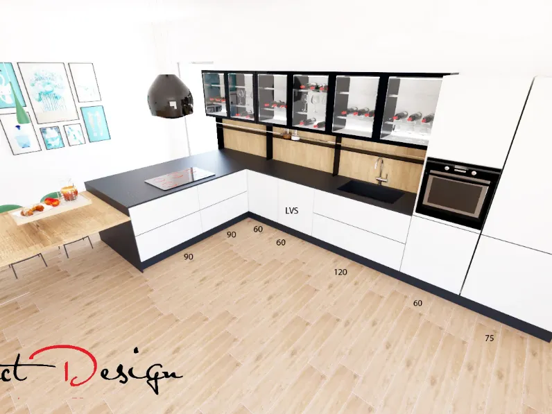 Cucina design con penisola Meg  Arredo3 a prezzo ribassato