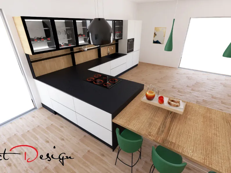 Cucina design con penisola Meg  Arredo3 a prezzo ribassato