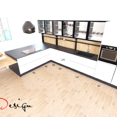 Cucina design con penisola Meg  Arredo3 a prezzo ribassato