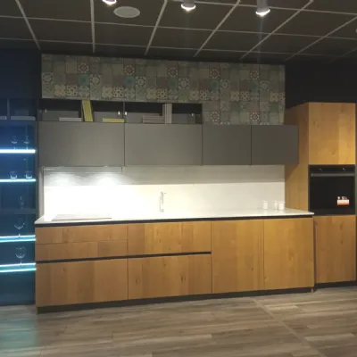 Cucina rovere chiaro design lineare Arrex Loft wood a soli 6498 Euro