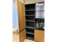 Cucina lineare in legno noce Menta a prezzo ribassato