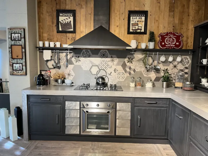 Cucina Brera v industriale antracite Marchi cucine ad angolo scontata 50%