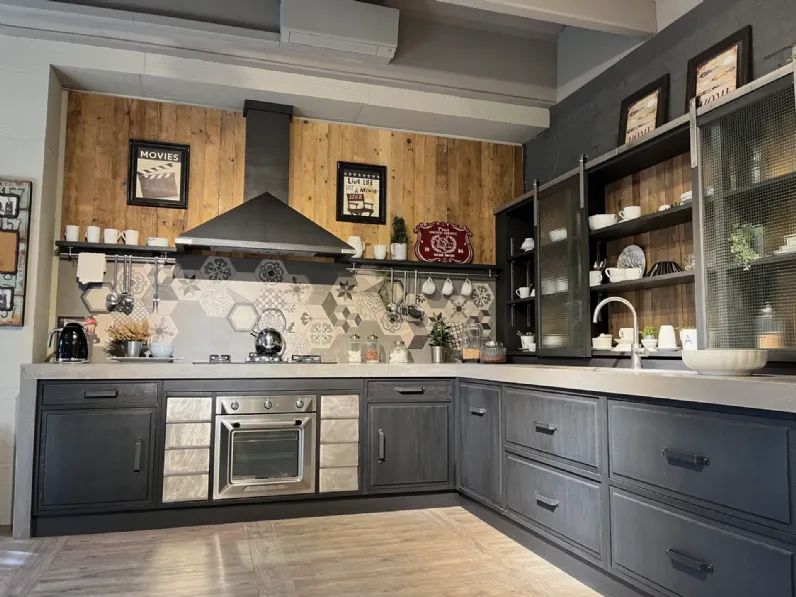 Cucina Brera v industriale antracite Marchi cucine ad angolo scontata 50%