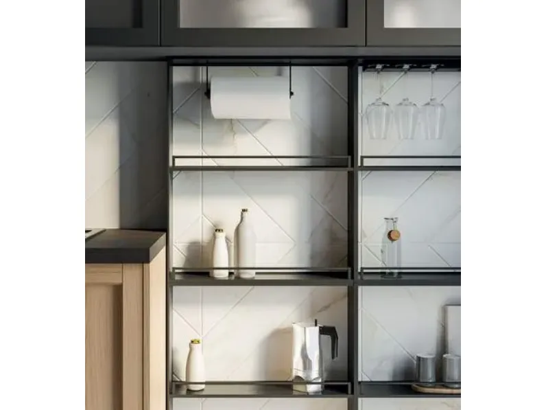 Cucina Prima cucine moderna lineare rovere chiaro in legno Noah