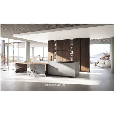 Cucina Q01 design altri colori Ar-due con isola scontata 30%