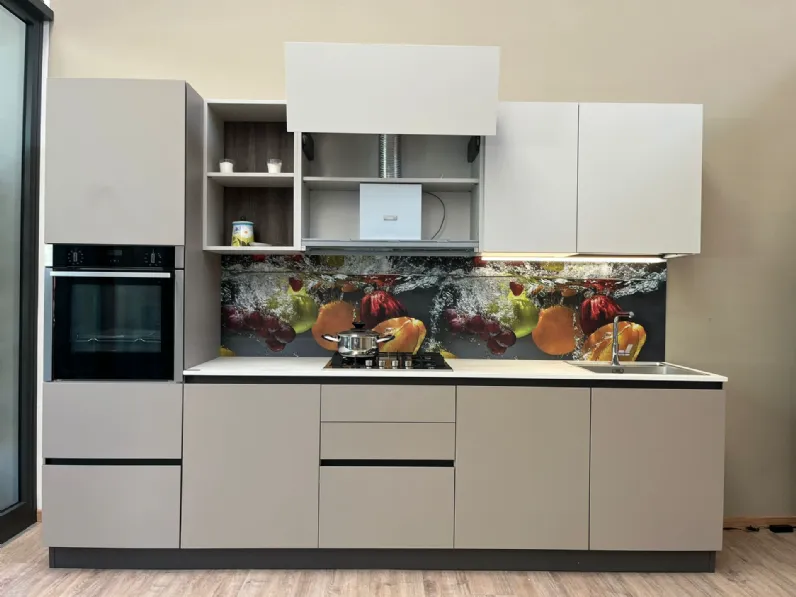 Cucina tortora design lineare Cucina ardue light brown Ar-due scontata