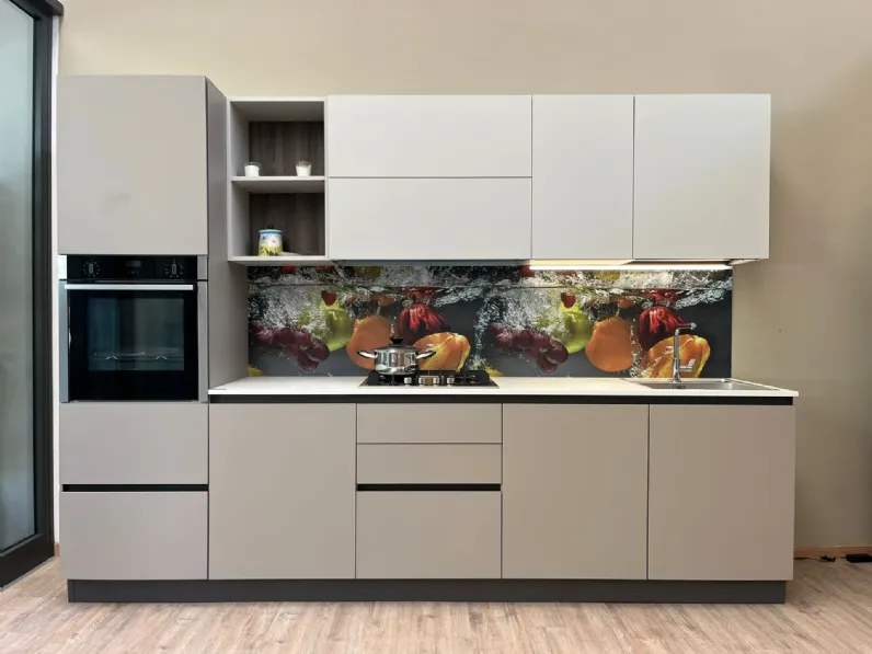 Cucina tortora design lineare Cucina ardue light brown Ar-due scontata
