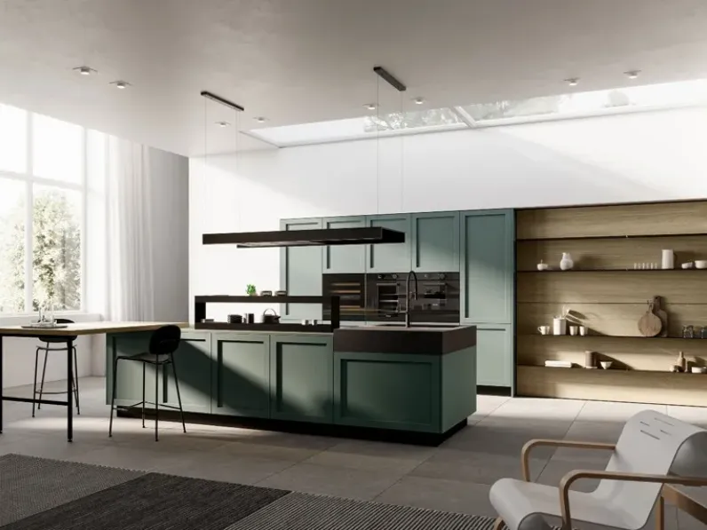 Cucina Alma 04 design grigia Arredo3 con penisola scontata 30%