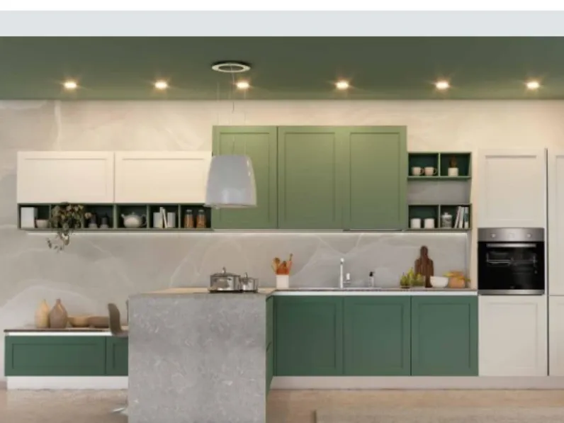 Cucina lineare moderna bianca Artigianale Luisa a soli 3600 Euro