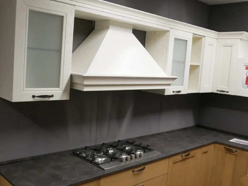 Cucina ad angolo in legno rovere chiaro Time a prezzo ribassato