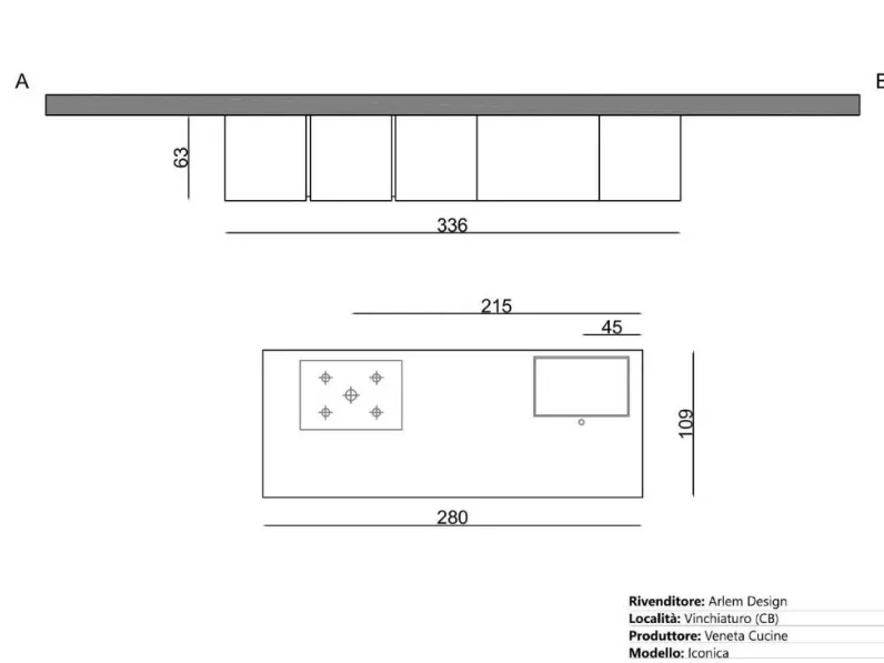 Cucina con isola Veneta Cucine Iconica SCONTATA 49%