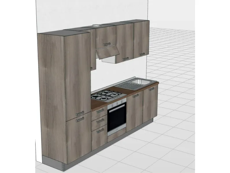 Cucina grigia moderna lineare Angela Giannei in Offerta Outlet