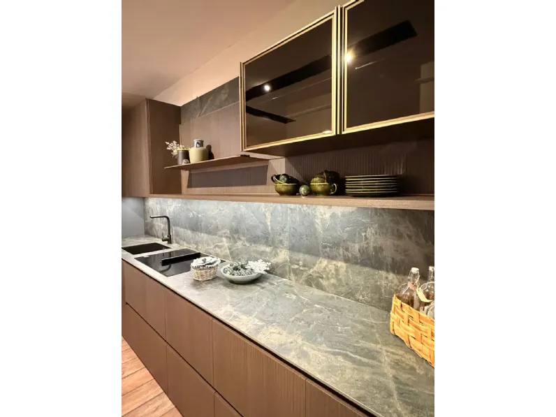 Cucina green ad angolo Stosa con uno sconto imperdibile