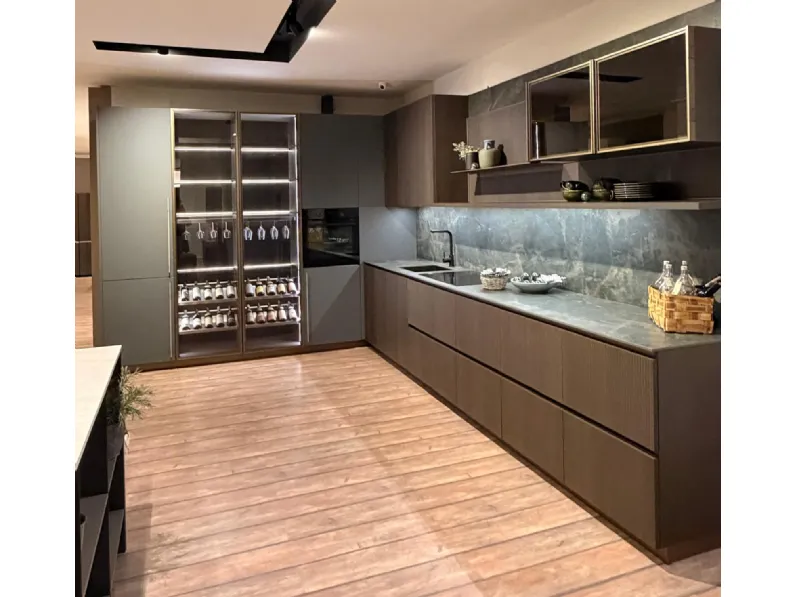 Cucina green ad angolo Stosa con uno sconto imperdibile