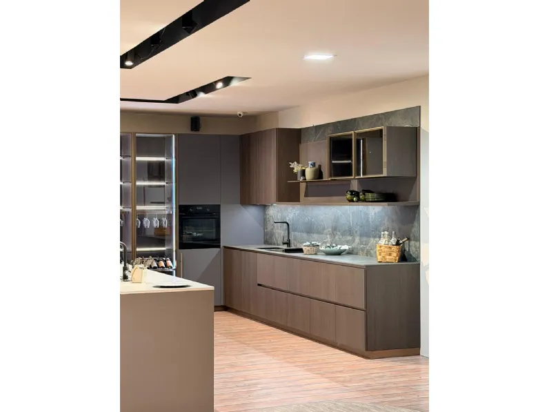 Cucina green ad angolo Stosa con uno sconto imperdibile