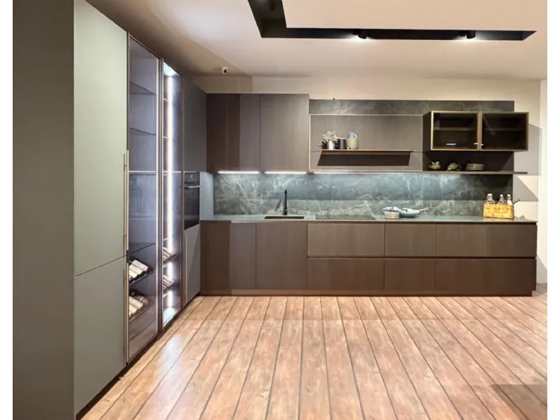 Cucina green ad angolo Stosa con uno sconto imperdibile