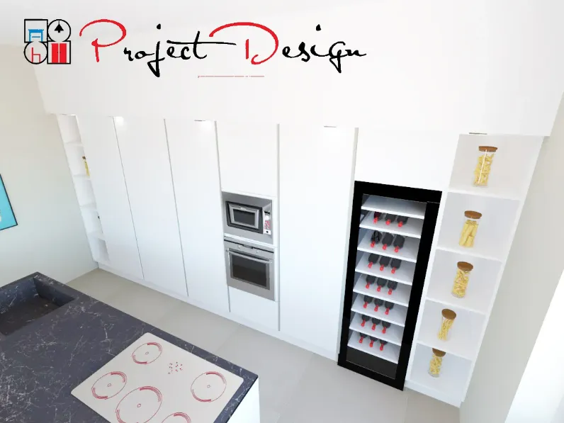 Cucina bianca design con isola Astra Line  a soli 9500€