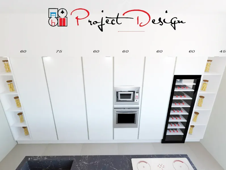 Cucina bianca design con isola Astra Line  a soli 9500€