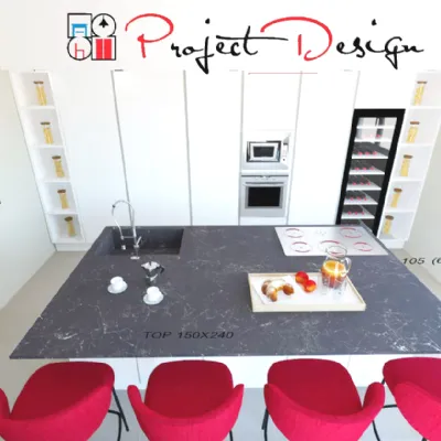 Cucina a prezzo scontato con isola design Line  Astra