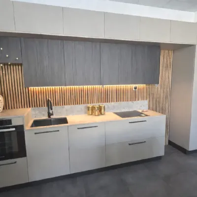 Cucina Antares design lineare tortora in laminato opaco Cucina lineare