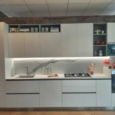Cucina grigia moderna lineare Domino Prima cucine a soli 8780 Euro