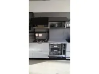 Cucina lineare in laminato opaco grigia Spring pro xl a prezzo ribassato