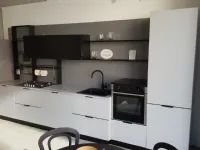 Cucina lineare in laminato opaco grigia Spring pro xl a prezzo ribassato