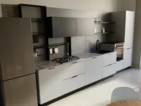 Cucina lineare in laminato opaco grigia Spring pro xl a prezzo ribassato