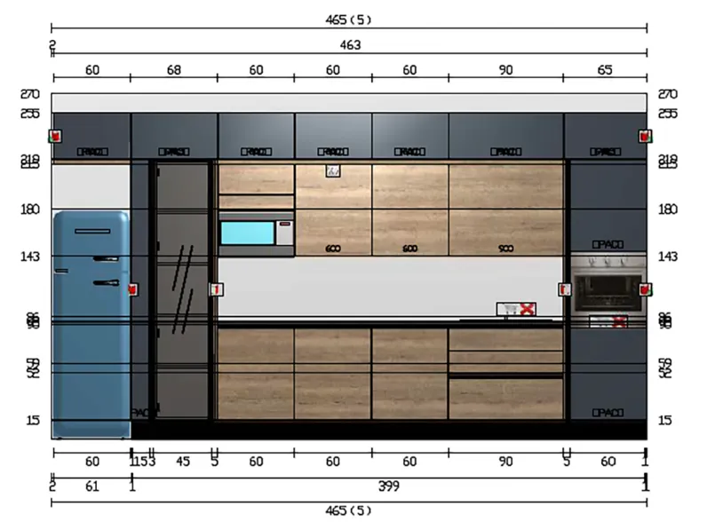 Cucina blu design lineare Tropea/piana Imab a soli 6900€