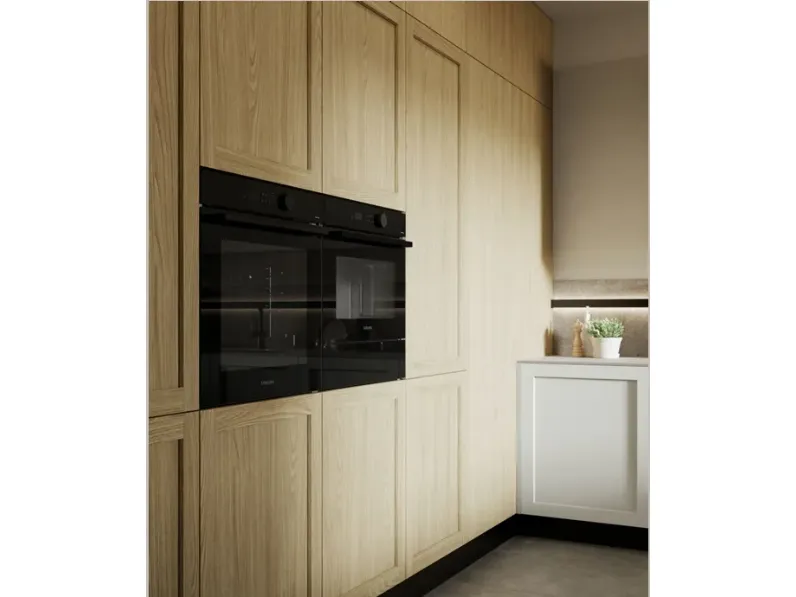 Cucina Arredo3 moderna ad angolo bianca in laminato materico Alma 01