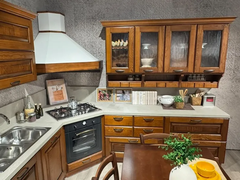 Cucina La casa moderna classica ad angolo noce in legno Panera