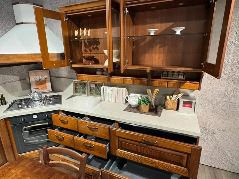 Cucina La casa moderna classica ad angolo noce in legno Panera