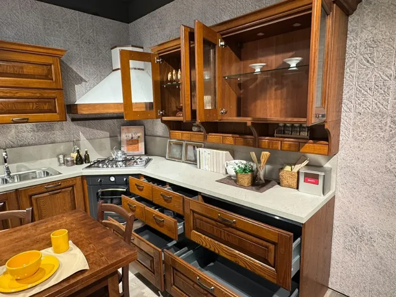 Cucina La casa moderna classica ad angolo noce in legno Panera