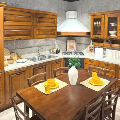 Cucina La casa moderna classica ad angolo noce in legno Panera