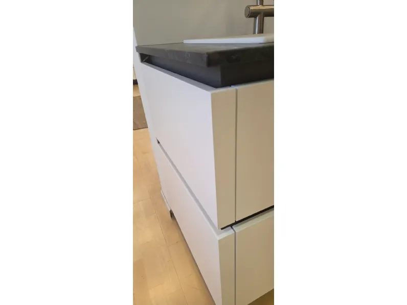 Cucina ad angolo moderna bianca Ar-tre Cucina up design laccata piano quarzite  a soli 10830 Euro