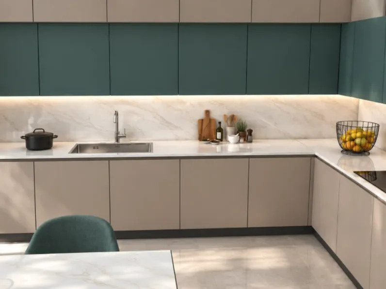 Cucina ad angolo in laccata opaco a prezzo ribassato 40%